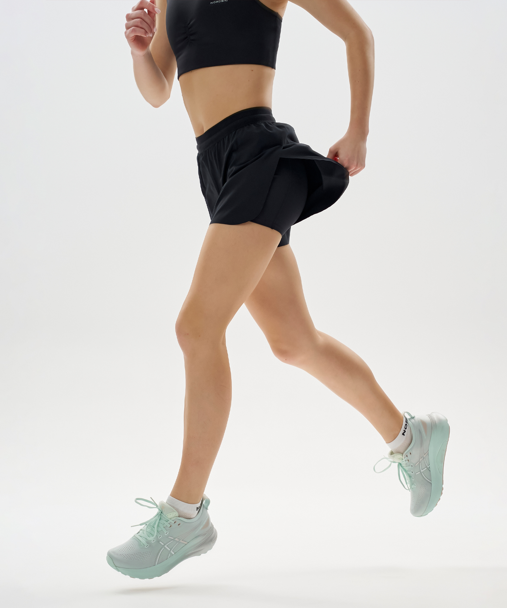 Шорты 2 в 1 Nordski Road Black W