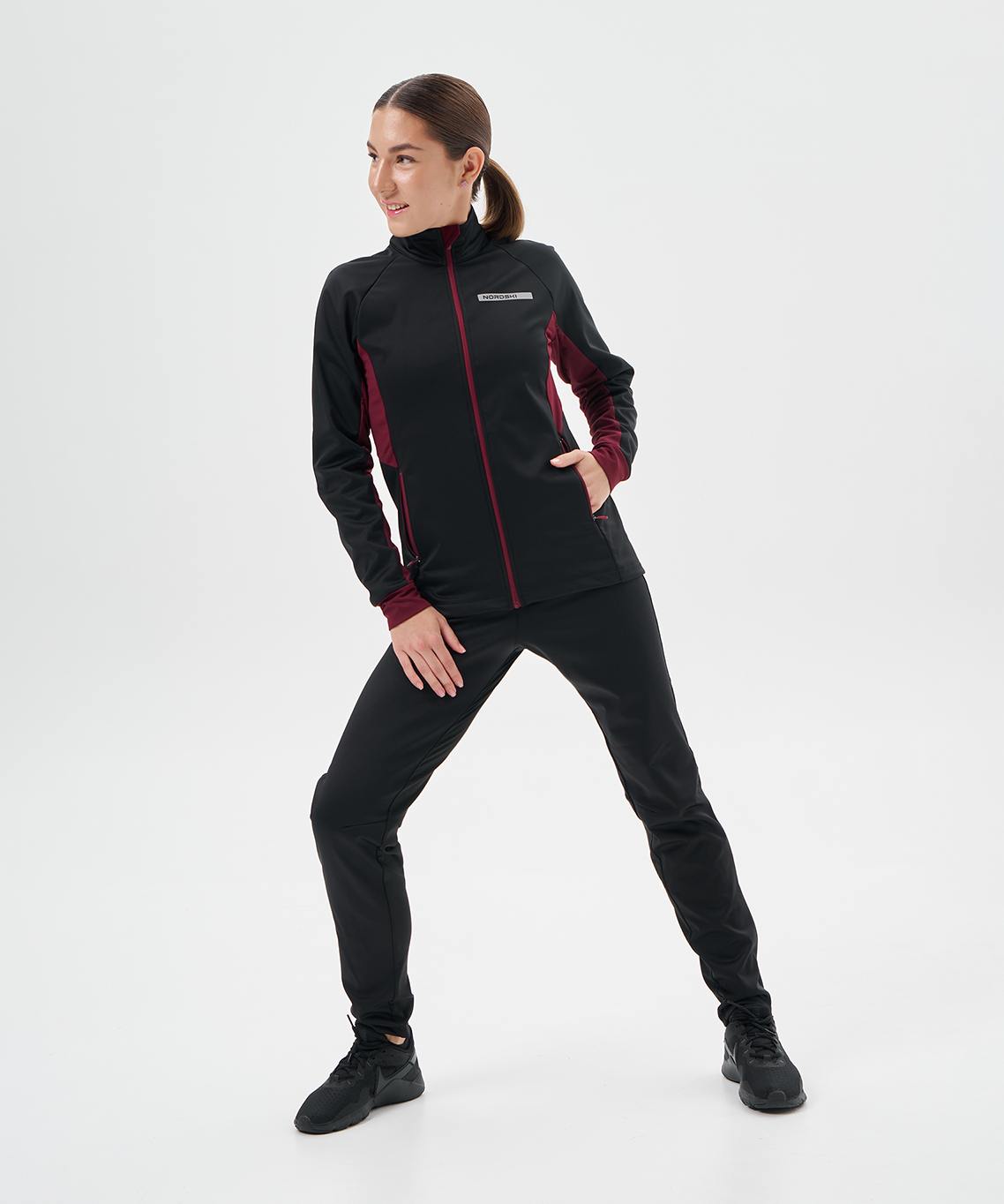 Тренировочная куртка Nordski Core Black/Wine W
